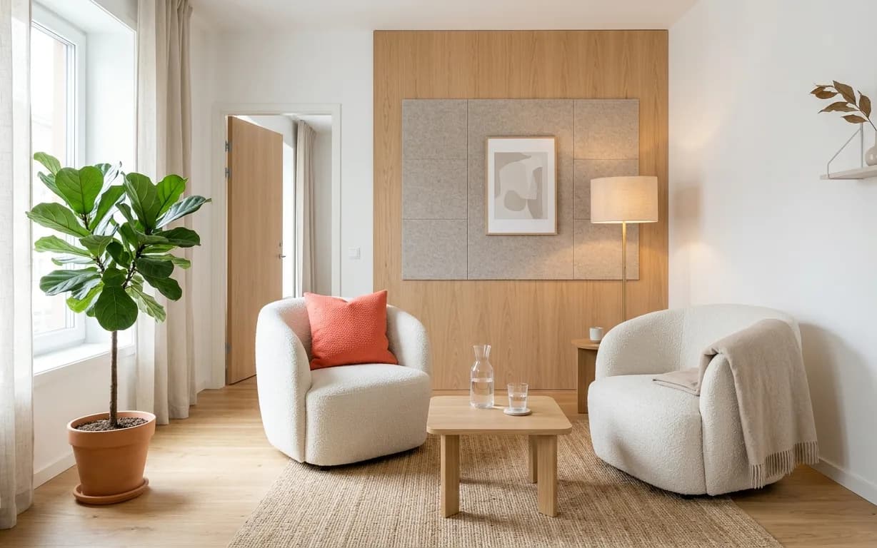 Pièce calme avec deux fauteuils pour consultation